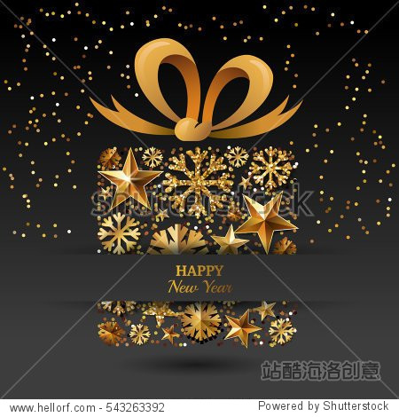 winter holiday golden illustration.