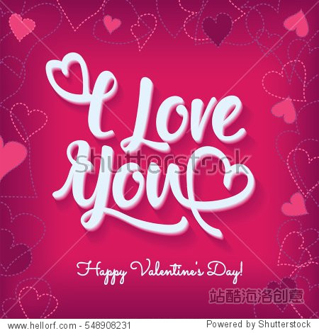 romantic happy valentines day vector card.