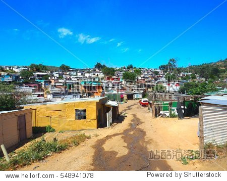 flats of stellenbosch cape town south africa with blue sky and