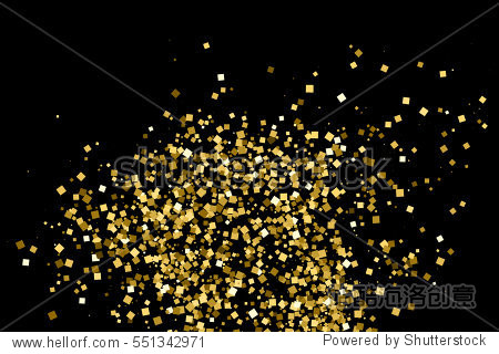 gold glitter texture isolated on black. amber particles color.