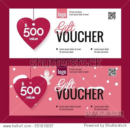 gift voucher coupon discount for happy valentine's day