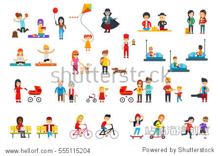 students kids children women men adult grandparents in colorful