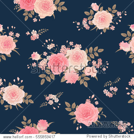 seamless floral background with bouquets of roses.