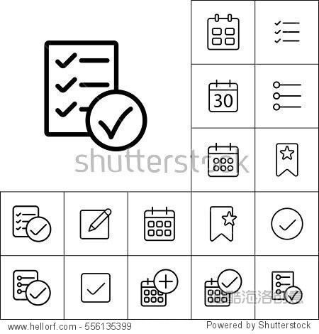 thin line checklist report icon on white background schedule