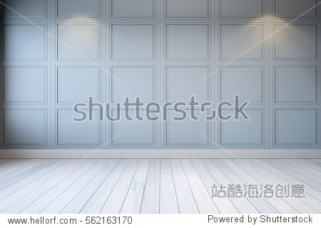 white room modern interior light gray wall and white floor 3d