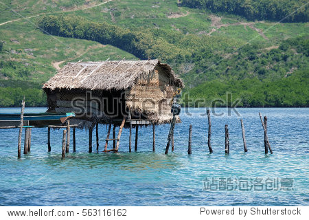 sea gypsies water house on stilts in tebah batang lahad datu