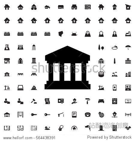 court building icon illustration isolated vector sign symbol