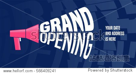 grand opening vector banner.