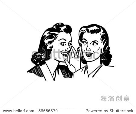 gossiping women - retro clip art