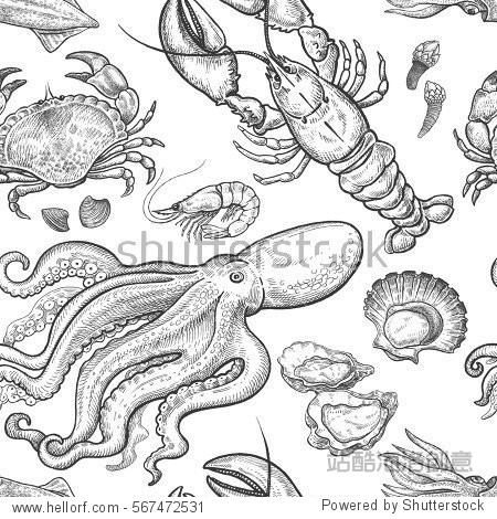 marine animals and shellfish.