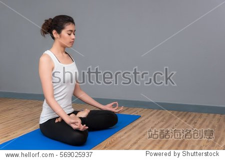 photo concept with copy space for yoga sport and healthy lifest