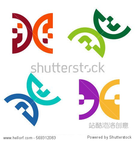 abstract semicircle logo element. "g" "b" "d" "p"