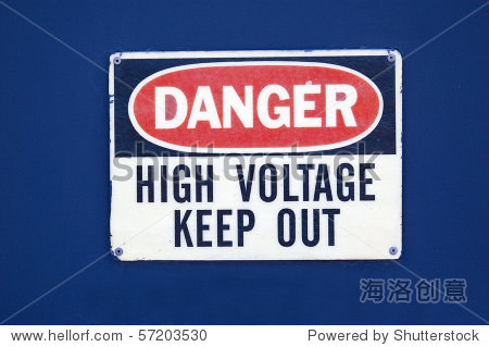 high voltage keep out danger sign wall caution electric danger