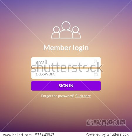 login user interface. sign in web element template window.图片
