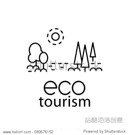 eco tourism modern line style logo for travel industry.