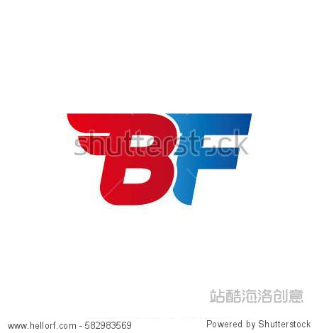 aerodynamic initials letter bf logo.