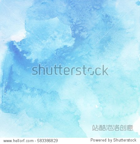 watercolor blue and turquoise light background on white paper