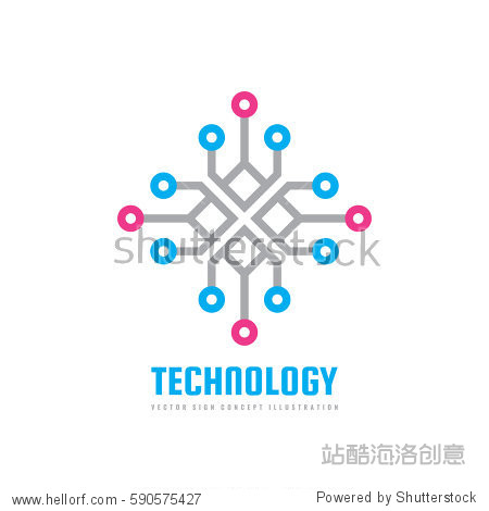 technology - vector logo template concept illustration.