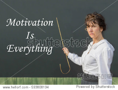 strict looking edwardian teacher with the inspirational message
