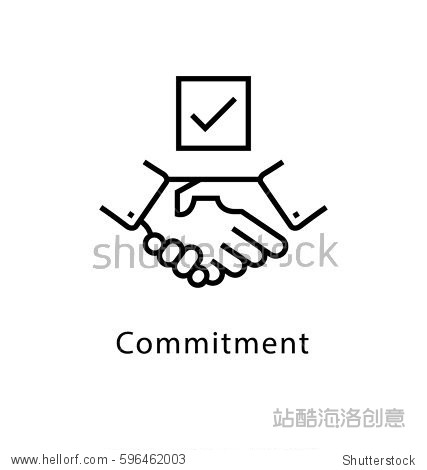 commitment vector line icon