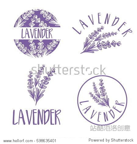 set of template logo design of abstract icon lavender.