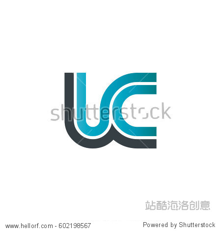 initial letter uc lc linked design logo