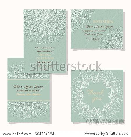 wedding card or invitation border openwork pattern with lace