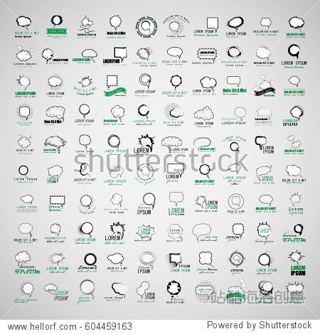 speech bubbles set isolated on gray background vector