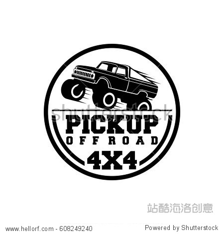 pickup off road illustration logo design