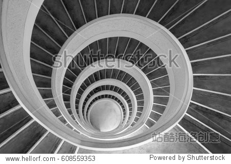 upward spiral (black and white)