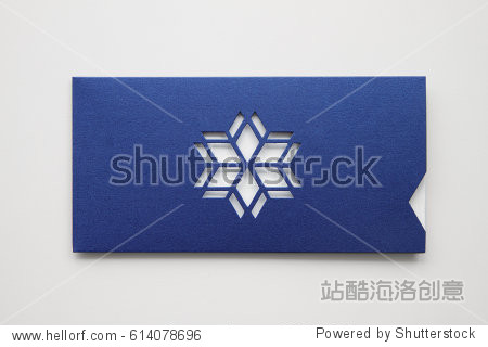 with star or snowflake die-cut isolated on white background