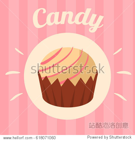 candy on pink background. vector illustration.