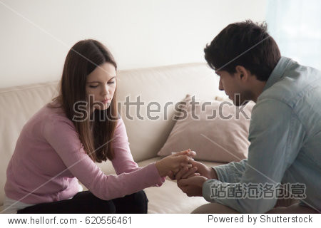 young wife compassionate boyfriend supporting crying girl