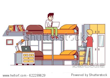 university students living in dorm room.