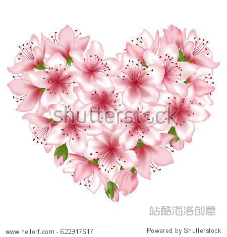 floral heart love symbol.