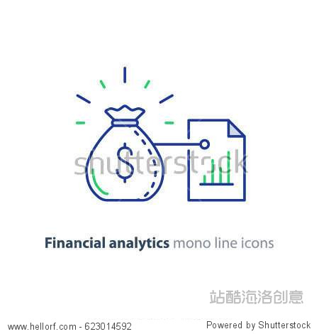 advisor concept paper graph report chart list vector mono line