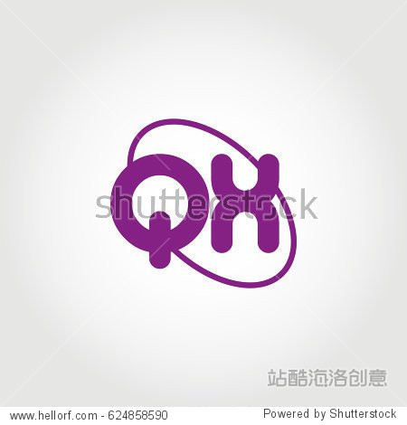 initial letter qx logo purple on white background