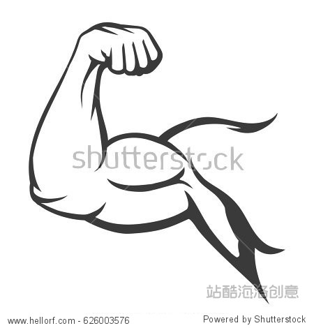 strong macho biceps gym flexing hand vector icon isolated on