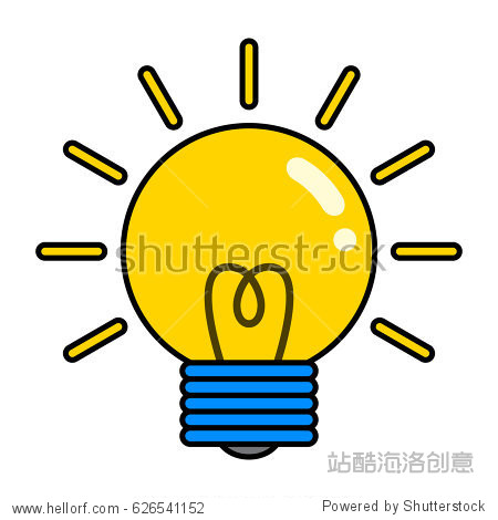 vector illustration. light bulb with rays of light.
