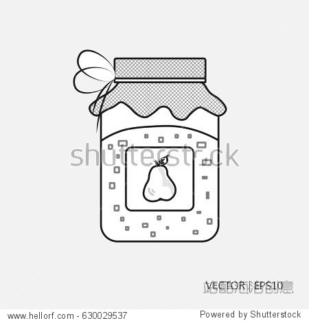 vector illustration: pearl jam in a jar. decorated jar with jam.