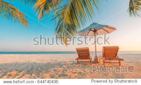 tranquil beach view. summer holiday and vacation