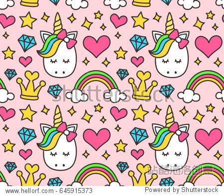 cute unicorn, princess concept, girl beauty    on