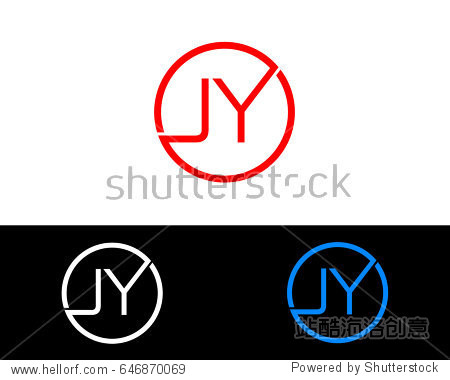 jy logo. letter design vector with red and black