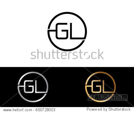 gl logo. letter design vector with red and black