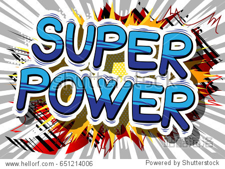 super power - comic book style word on abstract background.