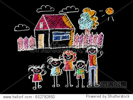 kids drawing happy family mother father sister brother happy mom