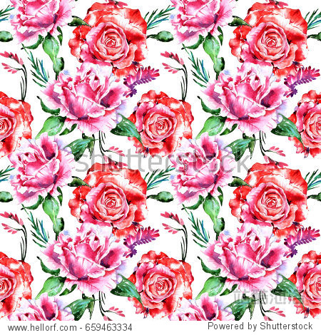 aquarelle wild flower for background, texture, wrapper pattern