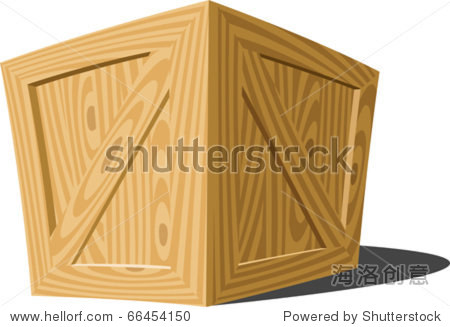 wooden box on a white background vector