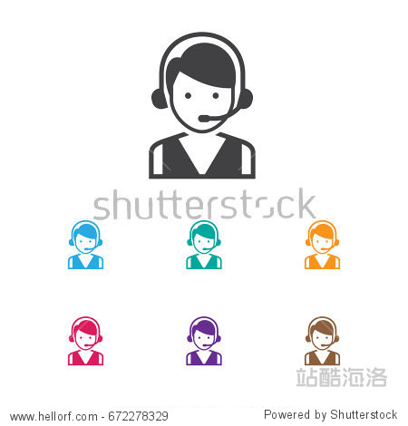 premium quality isolated call center element in trendy flat