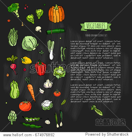 doodle vegetables icons set vector illustration seasonal veggies